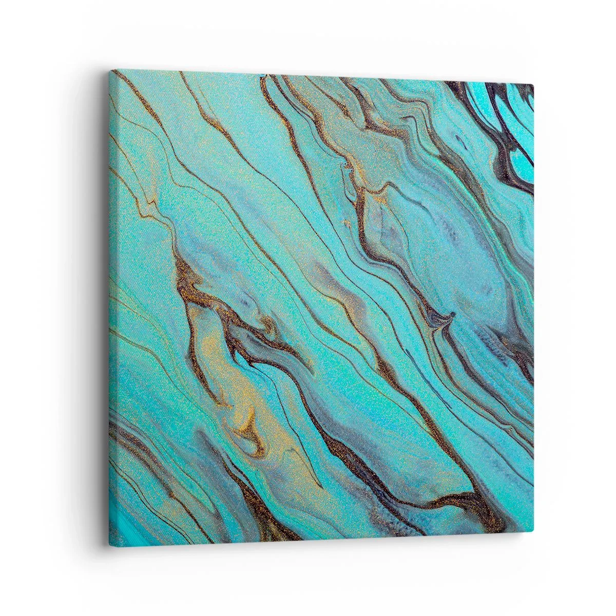 Schilderen op canvas - Turquoise vloed - 30x30 cm