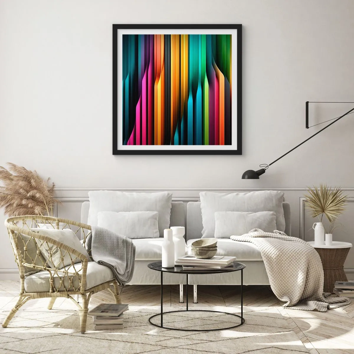 Poster in een zwarte lijst - Lichtorgel - 50x50 cm