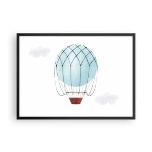 Poster in een zwarte lijst - Hekemaal in de wolken - 70x50 cm