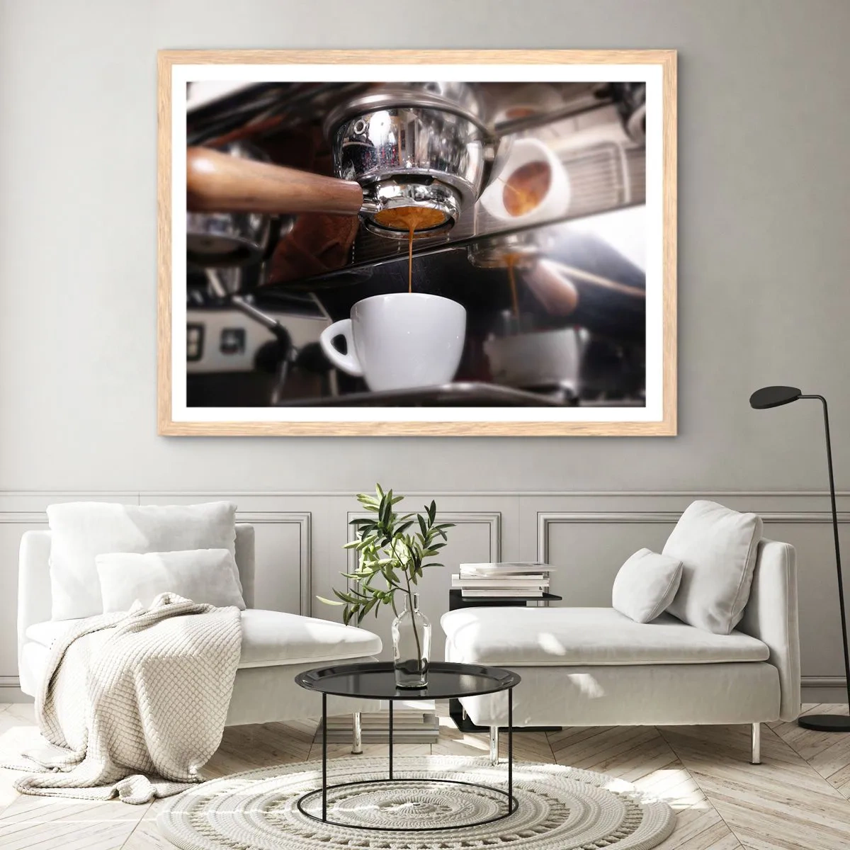 Een poster in een licht eiken lijst - Goede tijd van de dag - 100x70 cm