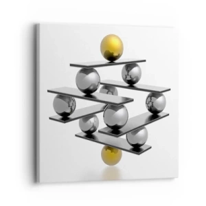 Schilderen op canvas - Goud-zilver balans - 30x30 cm