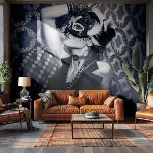 Fotobehang Standard Eco - Decoraties, ornamenten, patronen ... - Vrouw, Venetiaans masker, Model - 300x210 cm