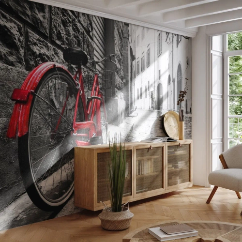 Fotobehang Premium Canvas - Echte schoonheid verveelt niet - Stad, Architectuur, Fiets - 150x105 cm