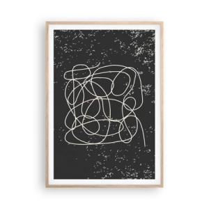 Een poster in een licht eiken lijst - Dwalende gedachten - 70x100 cm