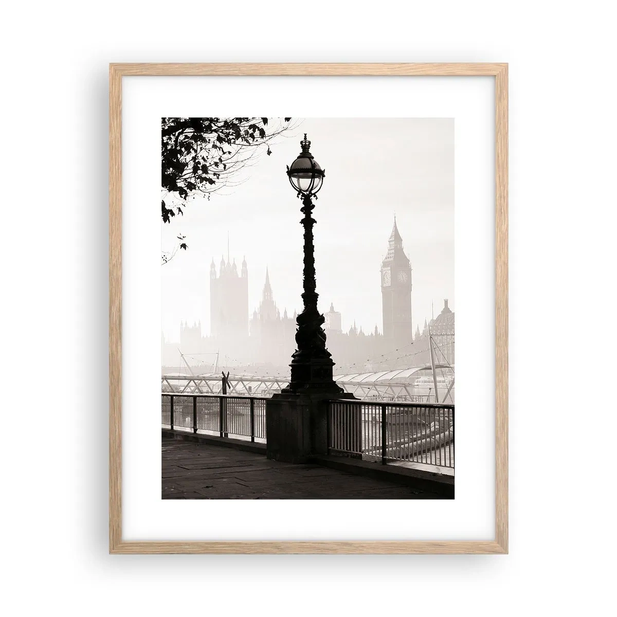 Een poster in een licht eiken lijst - Ochtend in Londen - 40x50 cm