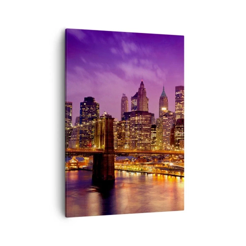 Schilderen op canvas - Violet-goud Manhattan - 50x70 cm