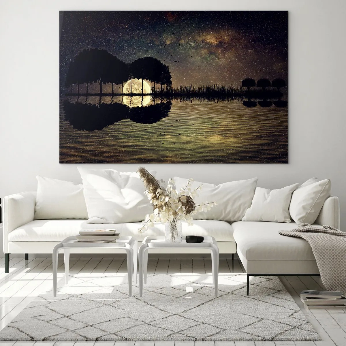 Schilderen op glas - Nacht aan het einde van de wereld - 100x70 cm