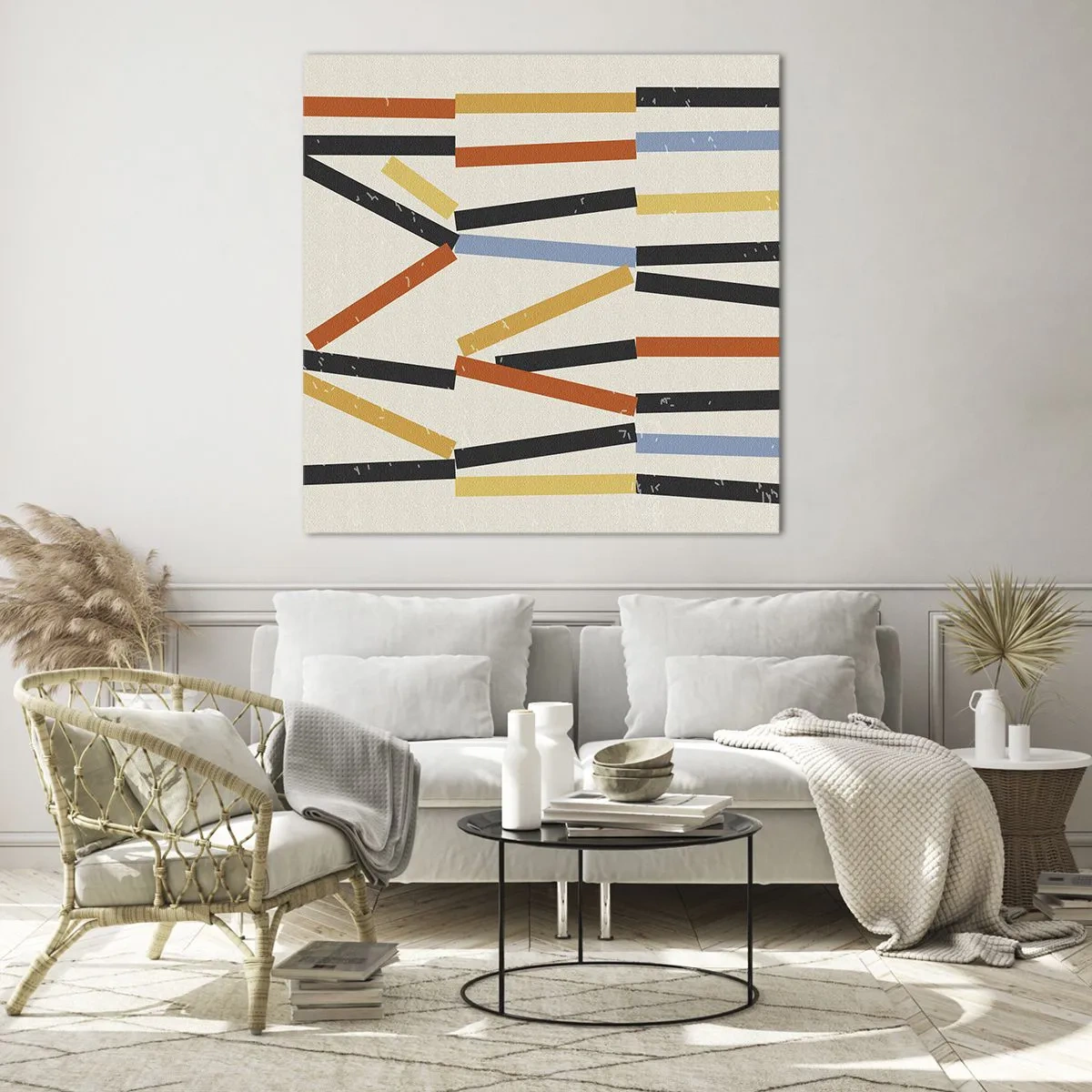 Schilderen op glas - Compositie op goed niveau - 70x70 cm