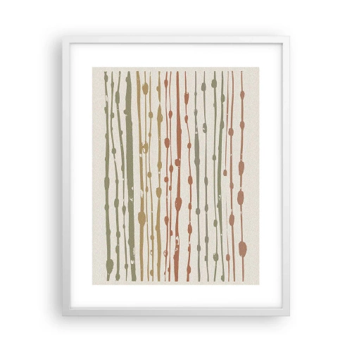 Poster in een witte lijst - Muzieknotatie van kleuren - 40x50 cm