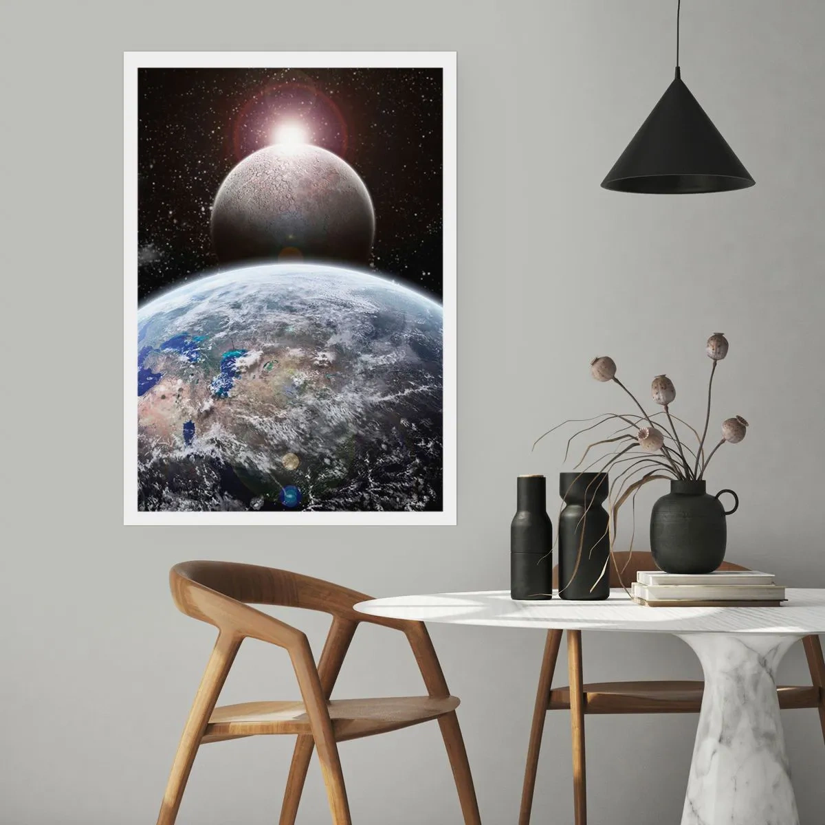 Poster - Kosmisch landschap - zonsopgang - 40x50 cm