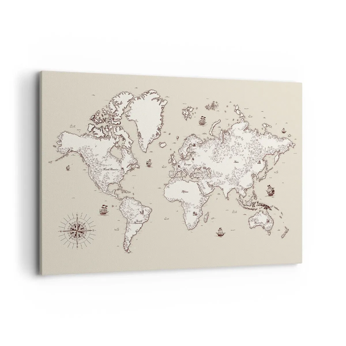 Schilderen op canvas - Reis rond de wereld - 100x70 cm
