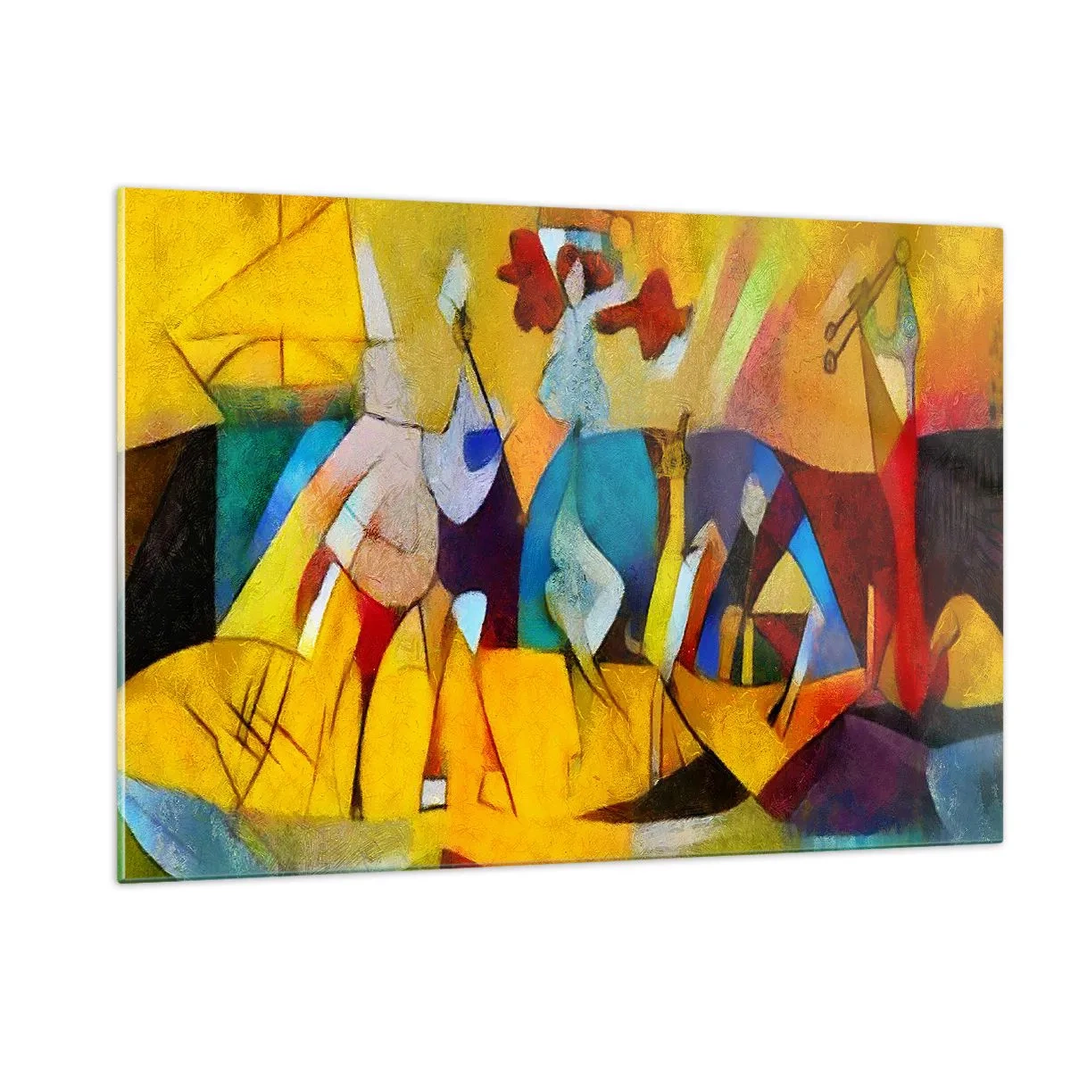 Schilderen op glas - Zon - leven - vreugde - 120x80 cm