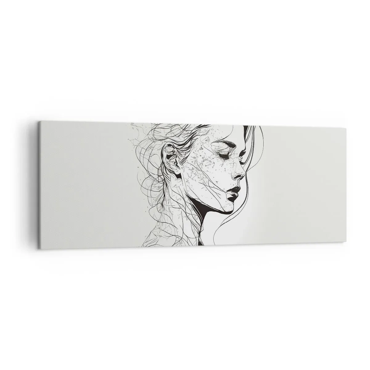 Schilderen op canvas - Portret in gedachten - 140x50 cm