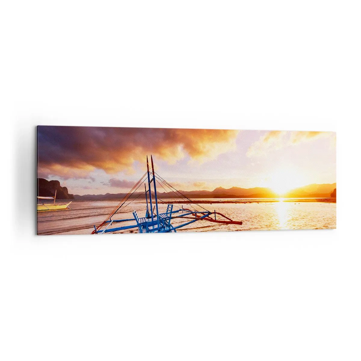 Schilderen op canvas - Strek je uit op het zand na een hele dag - 160x50 cm