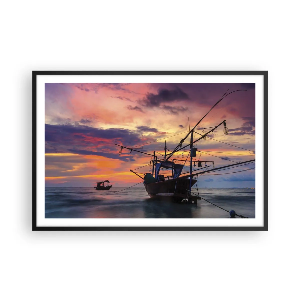 Poster in een zwarte lijst - Exotische avond - 91x61 cm