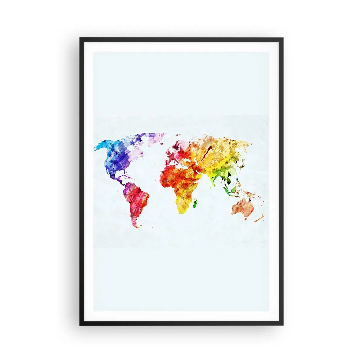 Poster in een zwarte lijst - Alle kleuren van de wereld - 70x100 cm