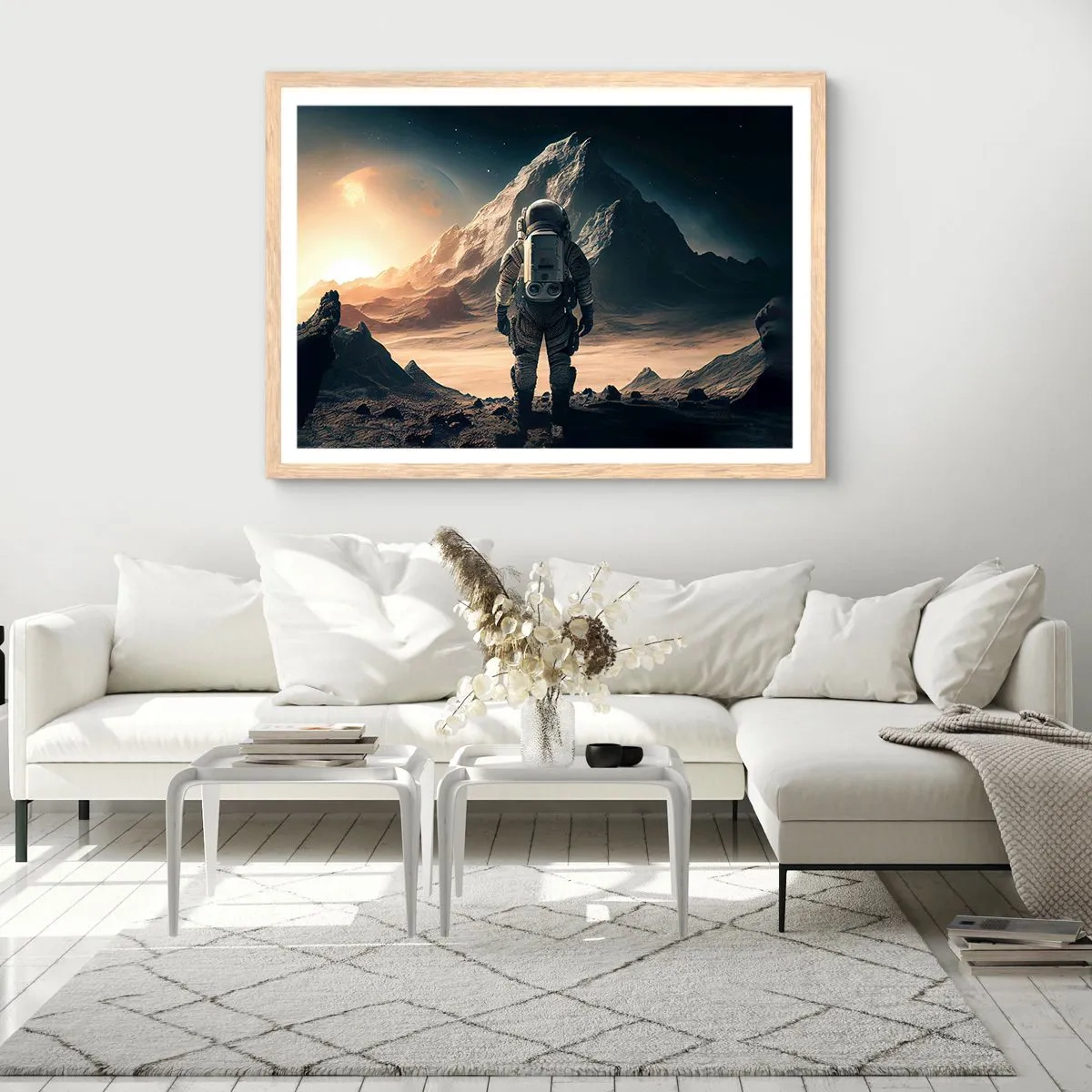 Een poster in een licht eiken lijst - Nieuwe uitdaging - 50x40 cm