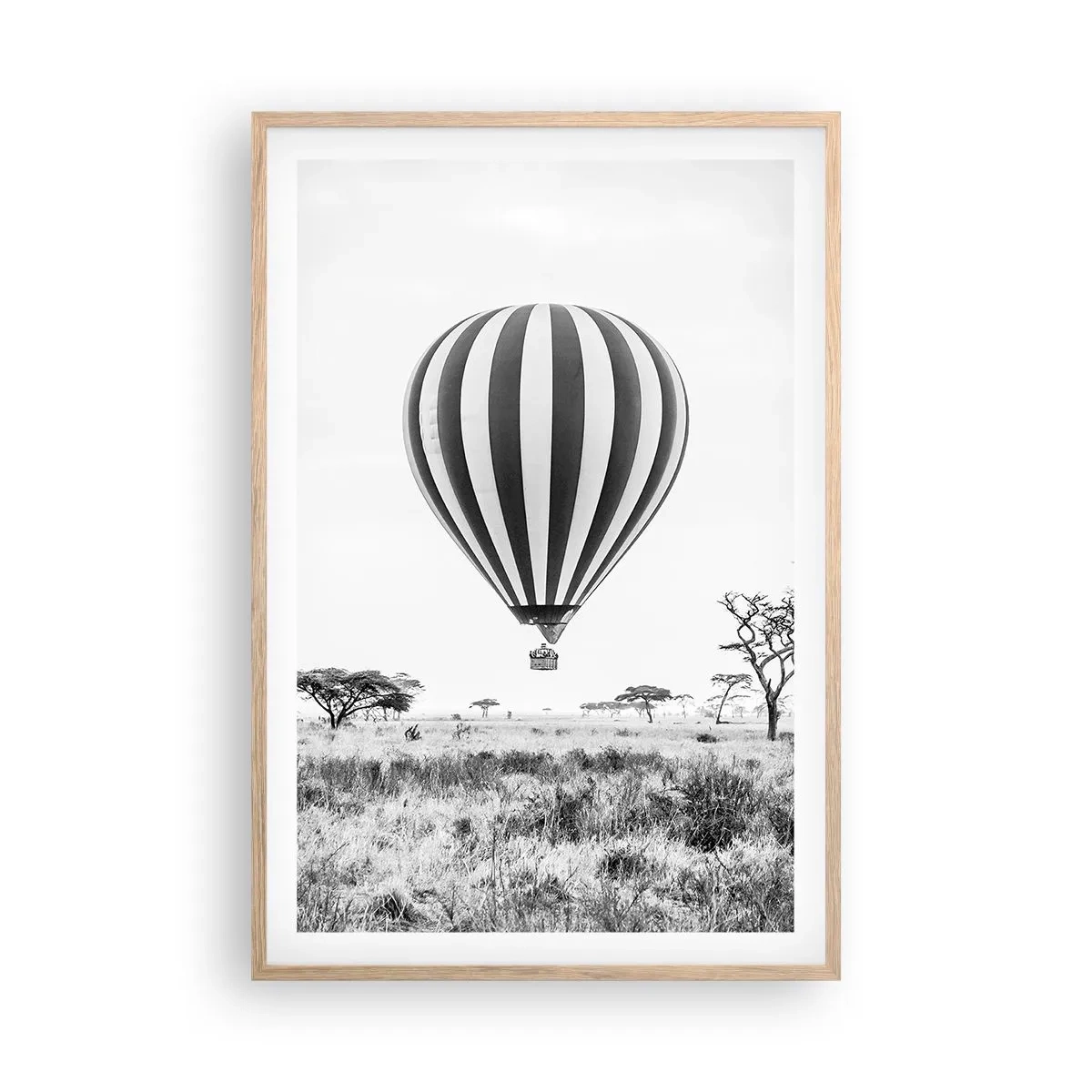 Een poster in een licht eiken lijst - Boven de savanne - 61x91 cm