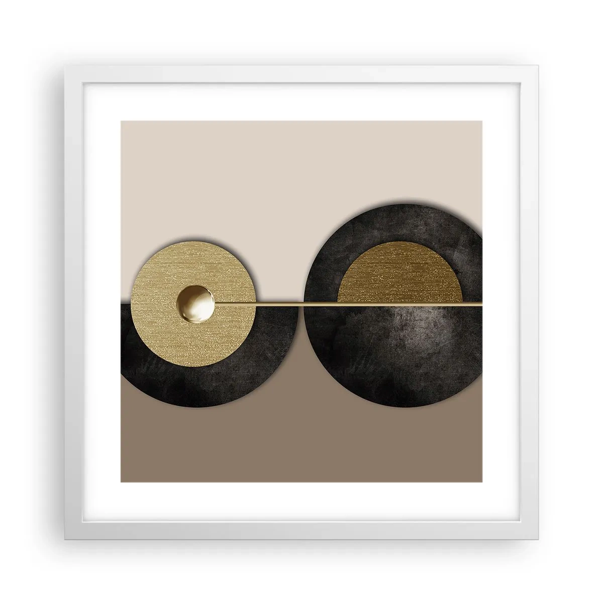 Poster in een witte lijst - Variaties rond de cirkel - 40x40 cm