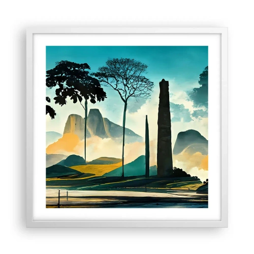 Poster in een witte lijst - Nog hoger en hoger - 50x50 cm