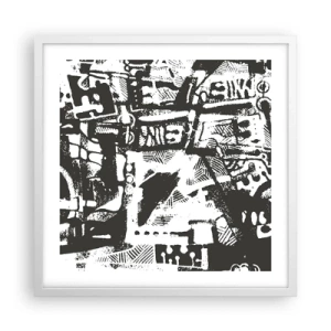 Poster in een witte lijst - Orde of chaos? - 50x50 cm