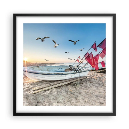 Poster in een zwarte lijst - Een welverdiende rust - 50x50 cm