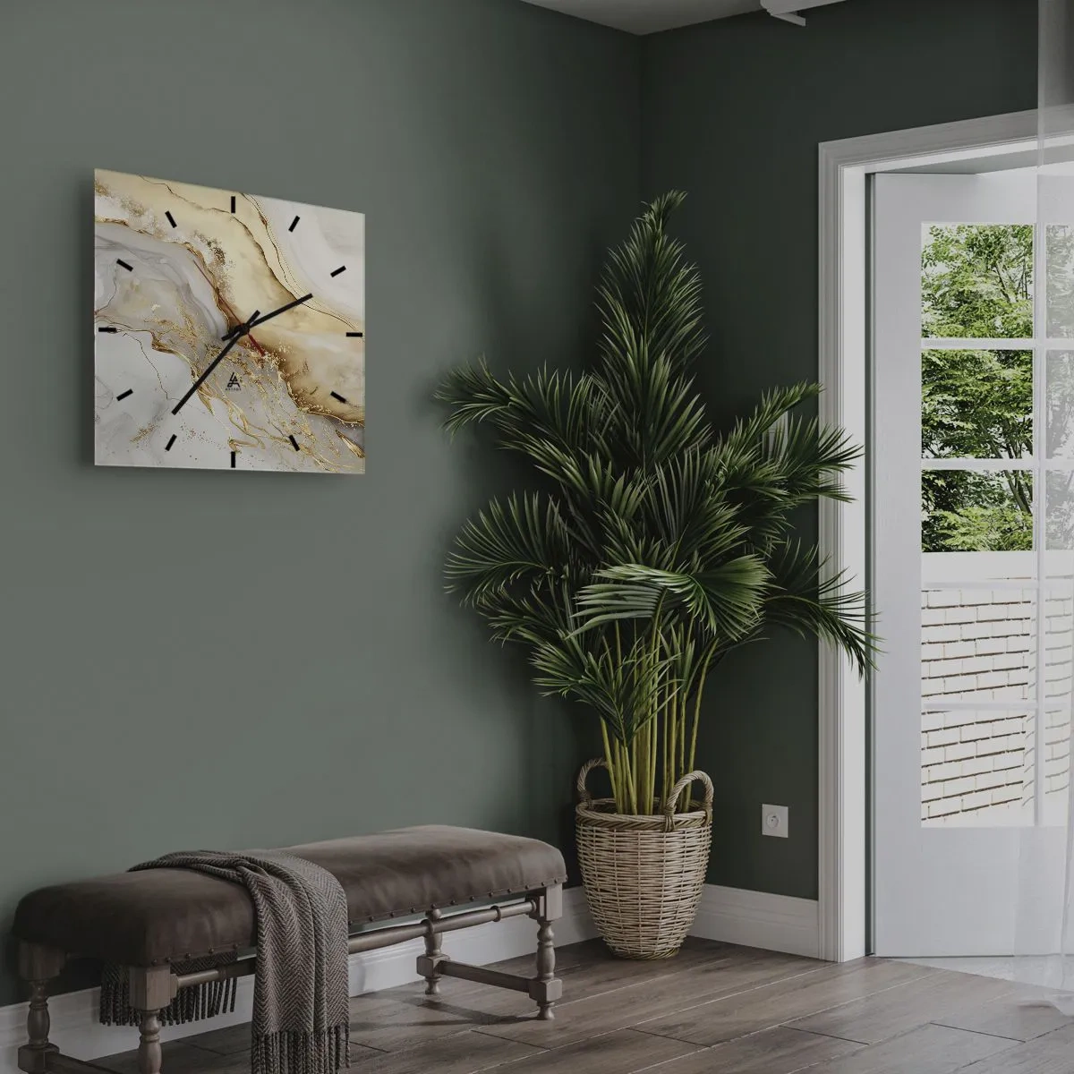 Wandklok - Klok - Abstractie: schoonheid en goedheid - 30x30 cm