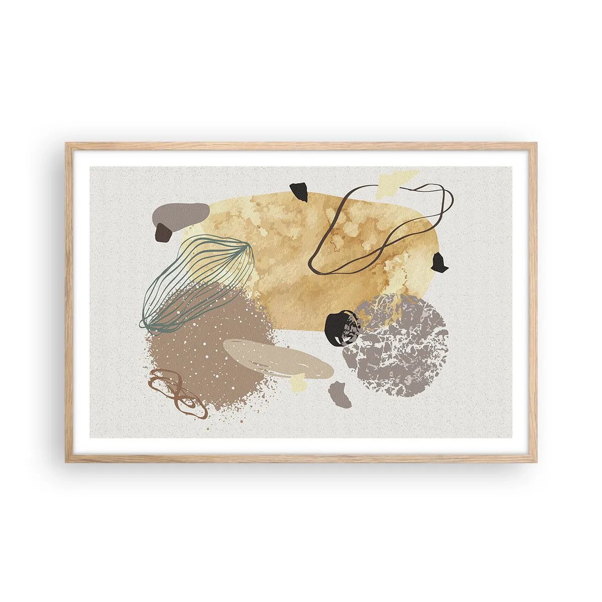 Een poster in een licht eiken lijst - Toegepaste plumcologie - 91x61 cm