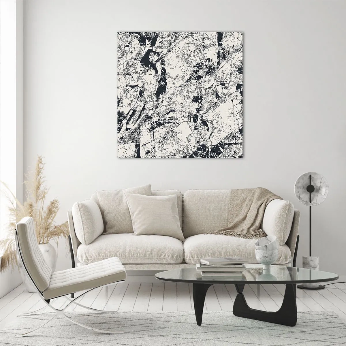Schilderen op glas - Interpenetratie van tegenstellingen - 50x50 cm