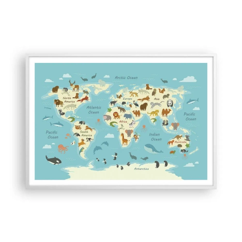 Poster in een witte lijst - Goede buren - 100x70 cm