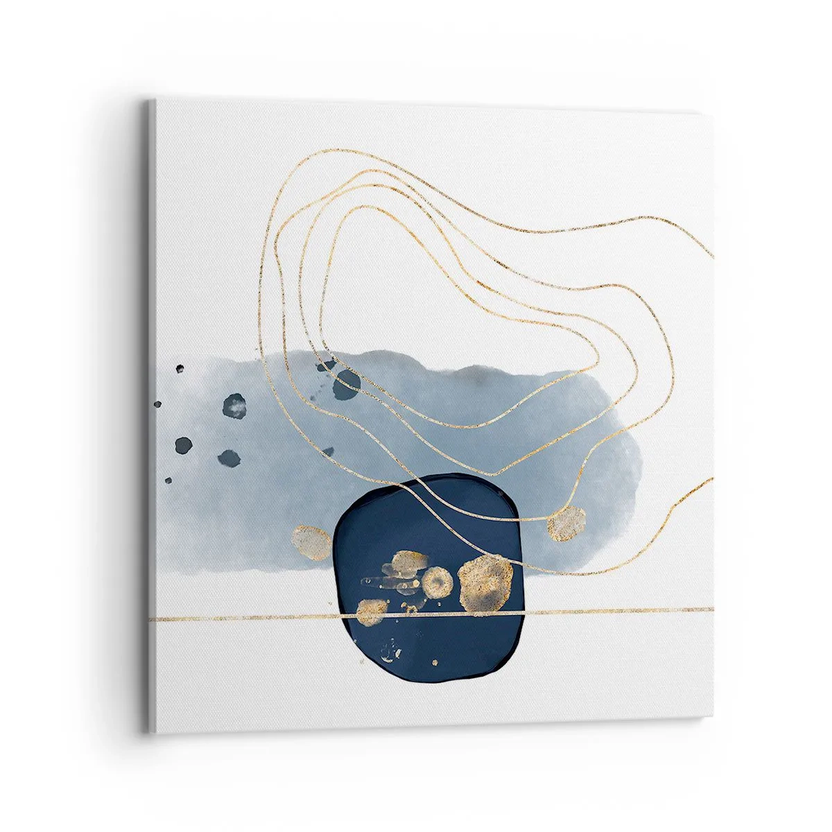 Schilderen op canvas - Blauw en goud fantasie - 70x70 cm