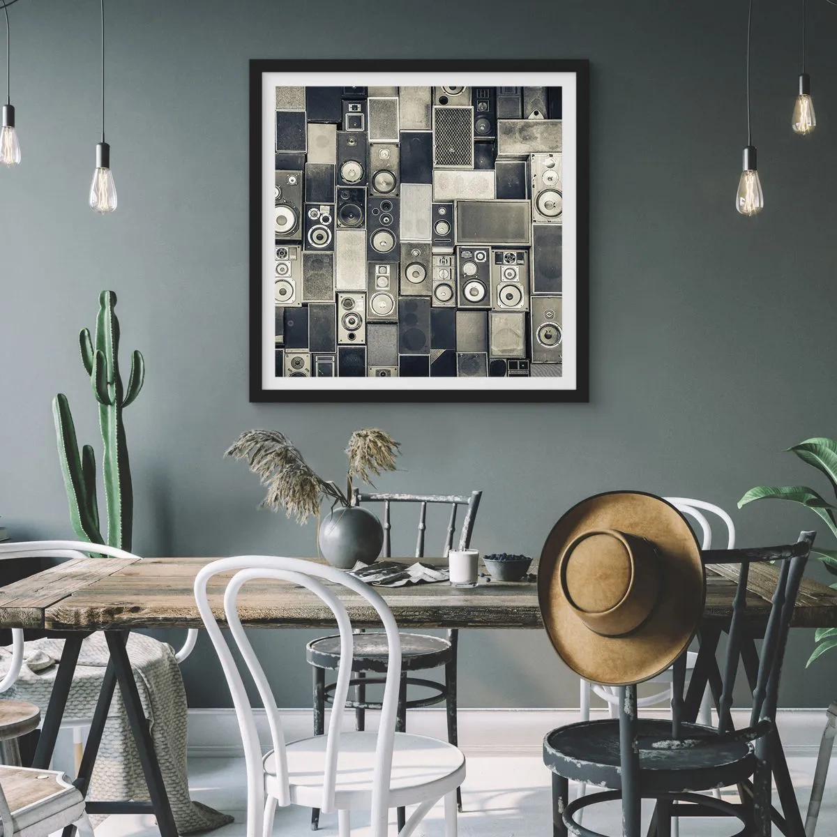 Poster in een zwarte lijst - En alles is goed - 50x50 cm