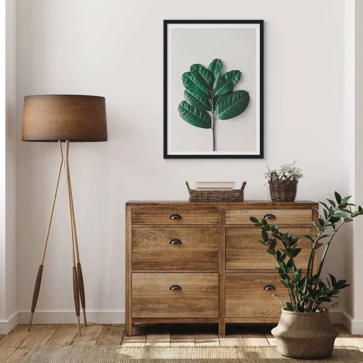 Poster in een zwarte lijst - Een tekening van de pure natuur - 30x40 cm