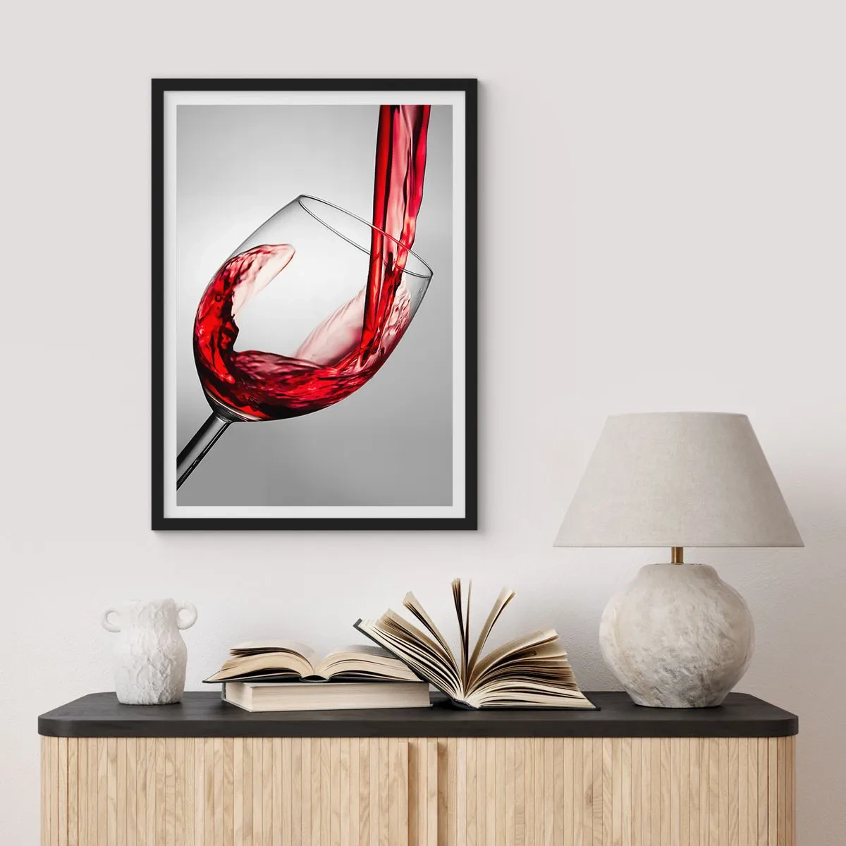 Poster in een zwarte lijst - Kleur - beweging - geluid - 70x100 cm