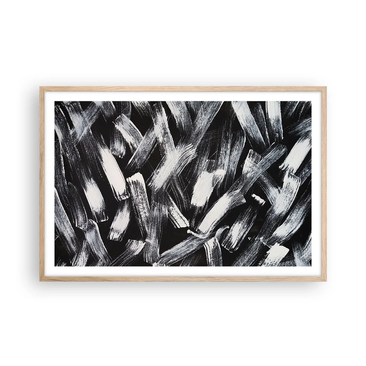Een poster in een licht eiken lijst - Abstractie in de industriële spirit - 91x61 cm