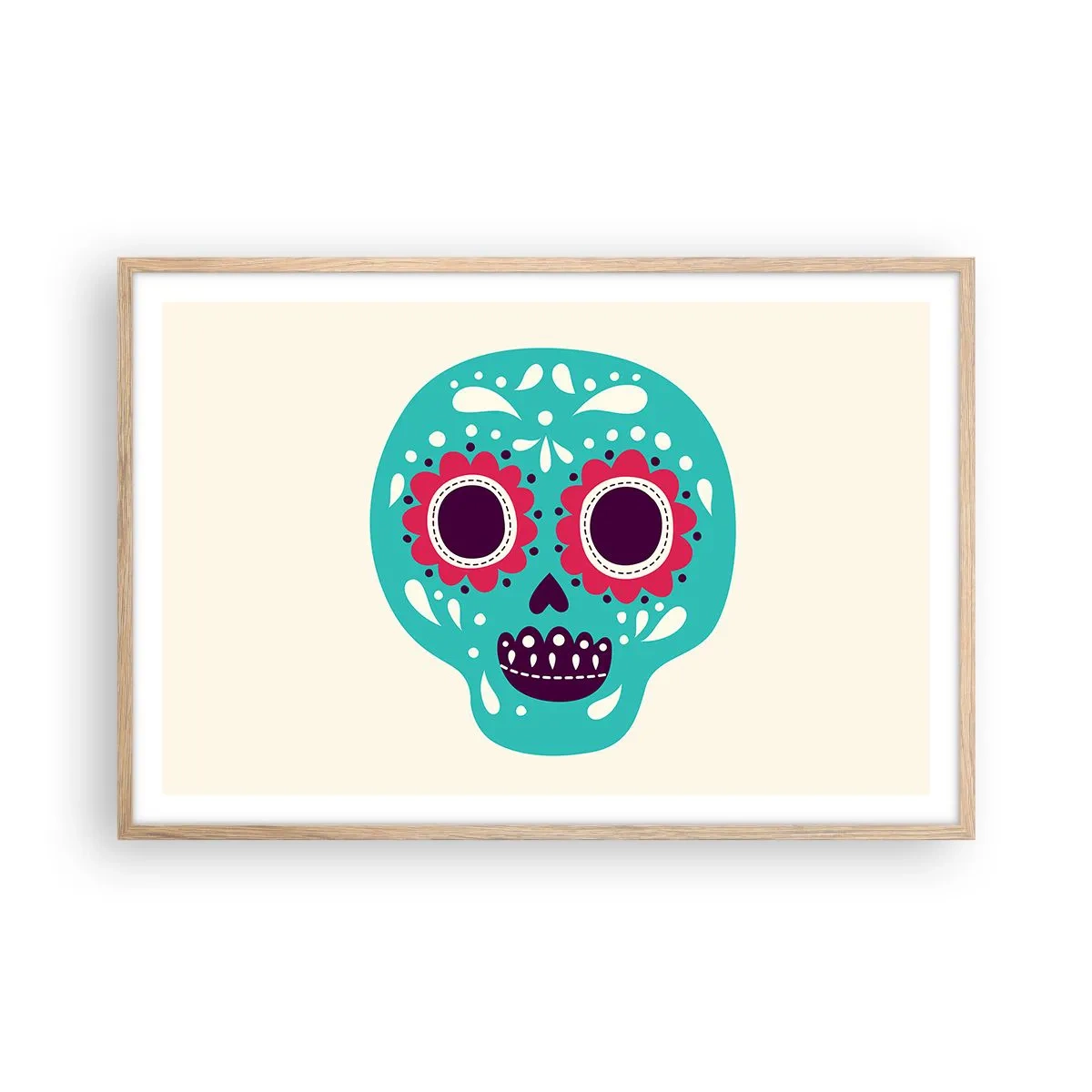 Een poster in een licht eiken lijst - Leven – plezier tot de dood - 91x61 cm