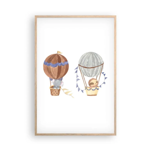 Een poster in een licht eiken lijst - Vrienden onderweg - 61x91 cm