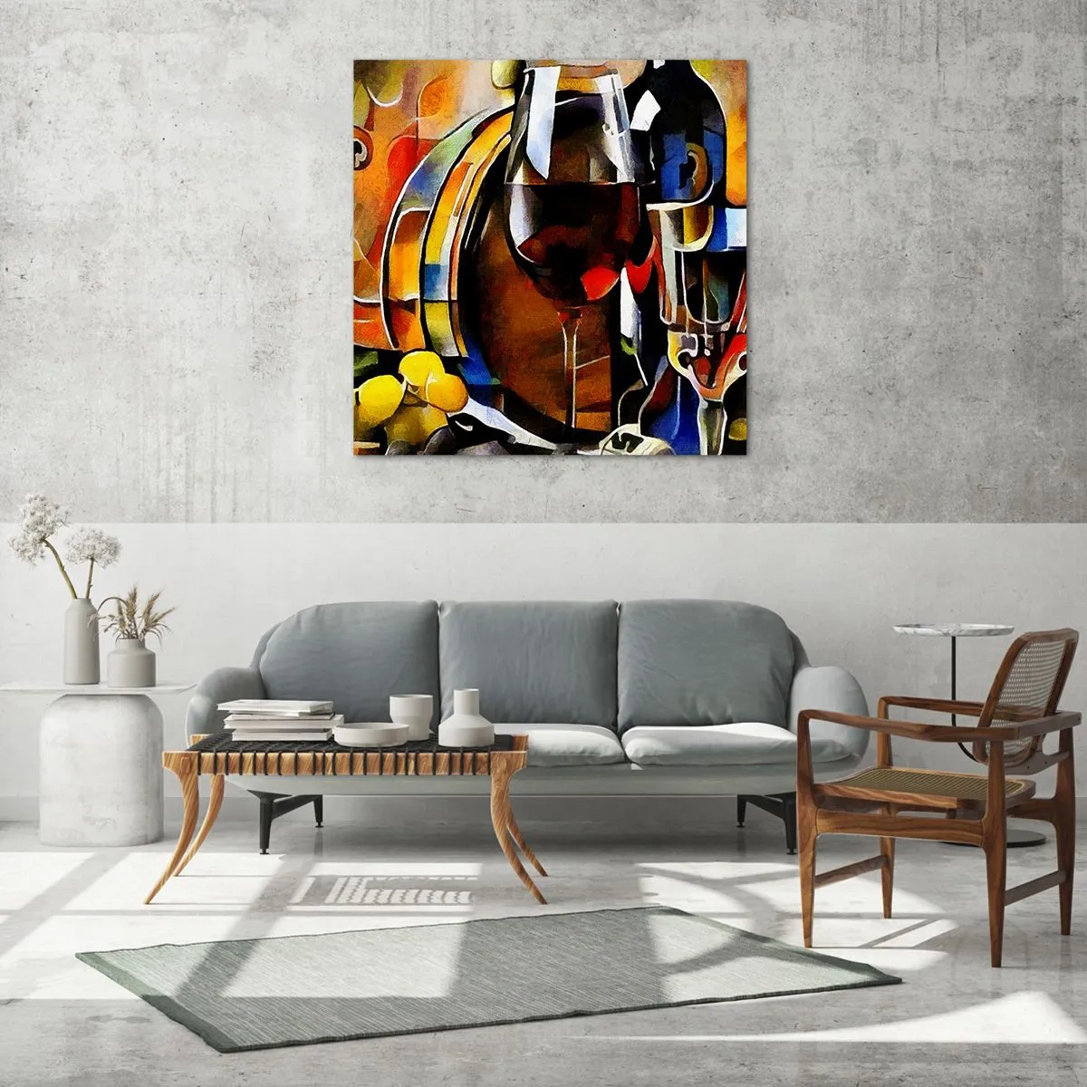 Schilderen op glas - En de wereld krijgt kleuren - 60x60 cm