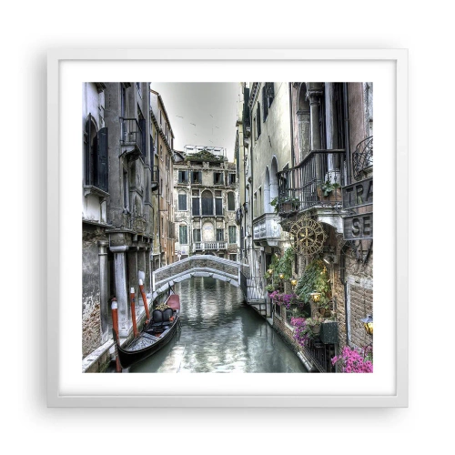 Poster in een witte lijst - Eeuwenlang in stille reflectie - 50x50 cm