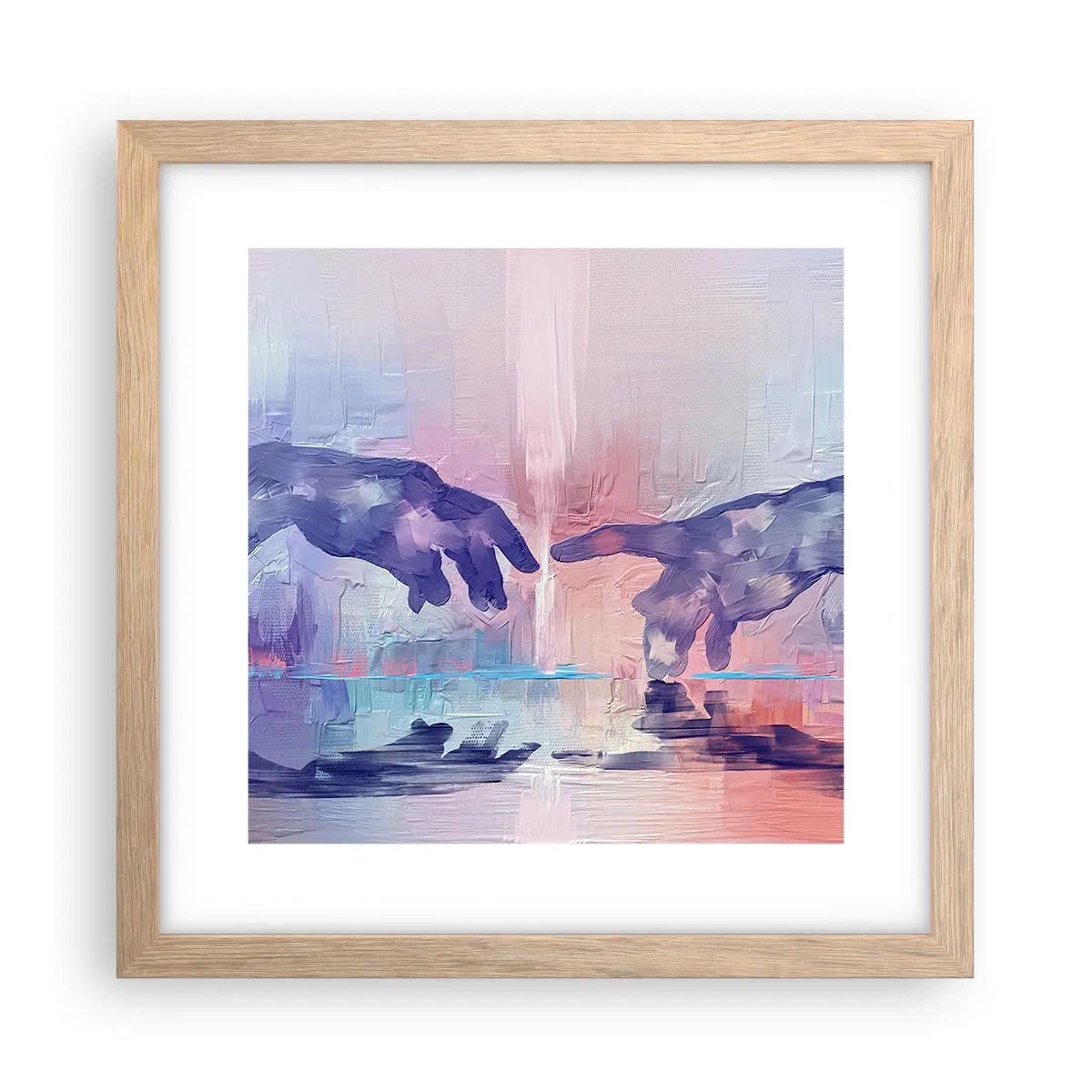 Een poster in een licht eiken lijst - Goddelijke levensvonk - 30x30 cm