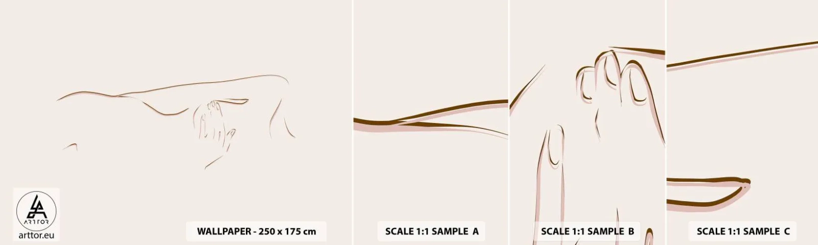 Fotobehang Monster Zelfklevend Deluxe Sticker - De vorm van verlangen - Abstractie, Grafisch, Deel - 100x30 cm