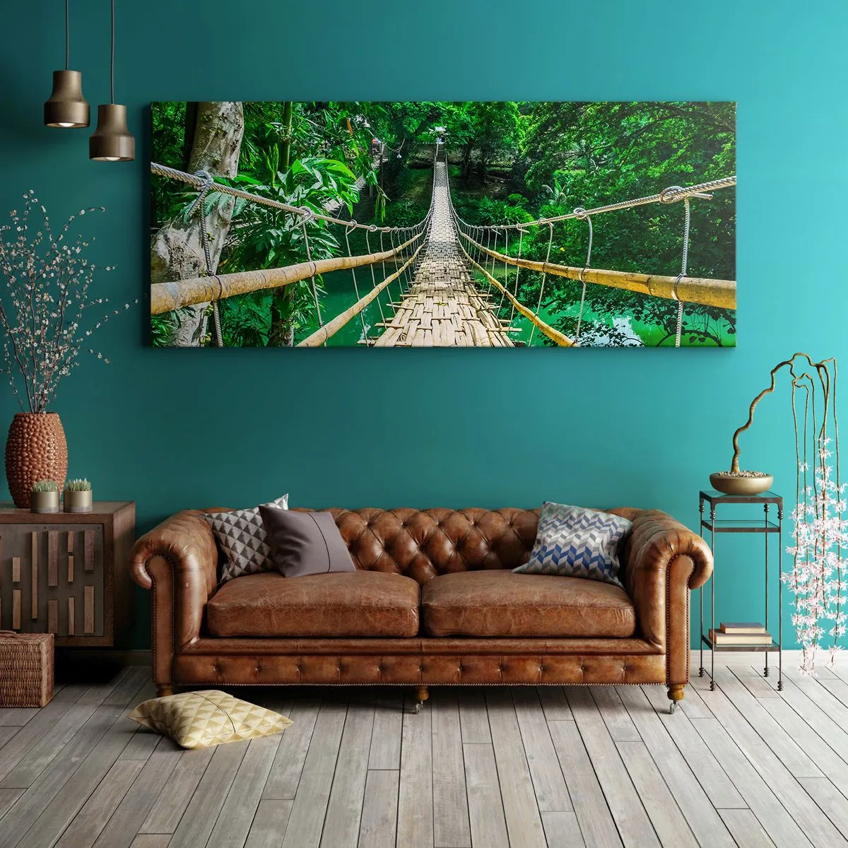 Schilderen op canvas - Apenbrug over de green - 100x40 cm