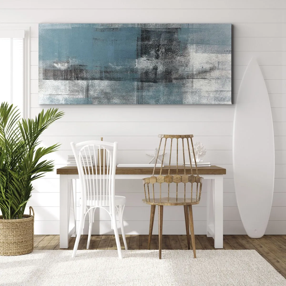 Schilderen op canvas - Water en lucht - 120x50 cm
