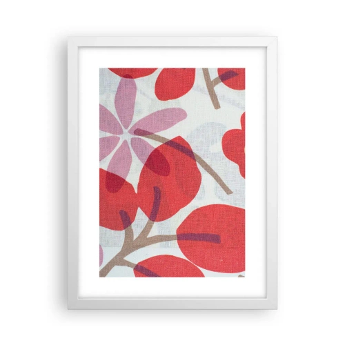 Poster in een witte lijst - Bloemstuk in roze - 30x40 cm