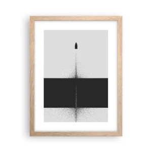 Een poster in een licht eiken lijst - Rechtstreeks naar het doel - 30x40 cm