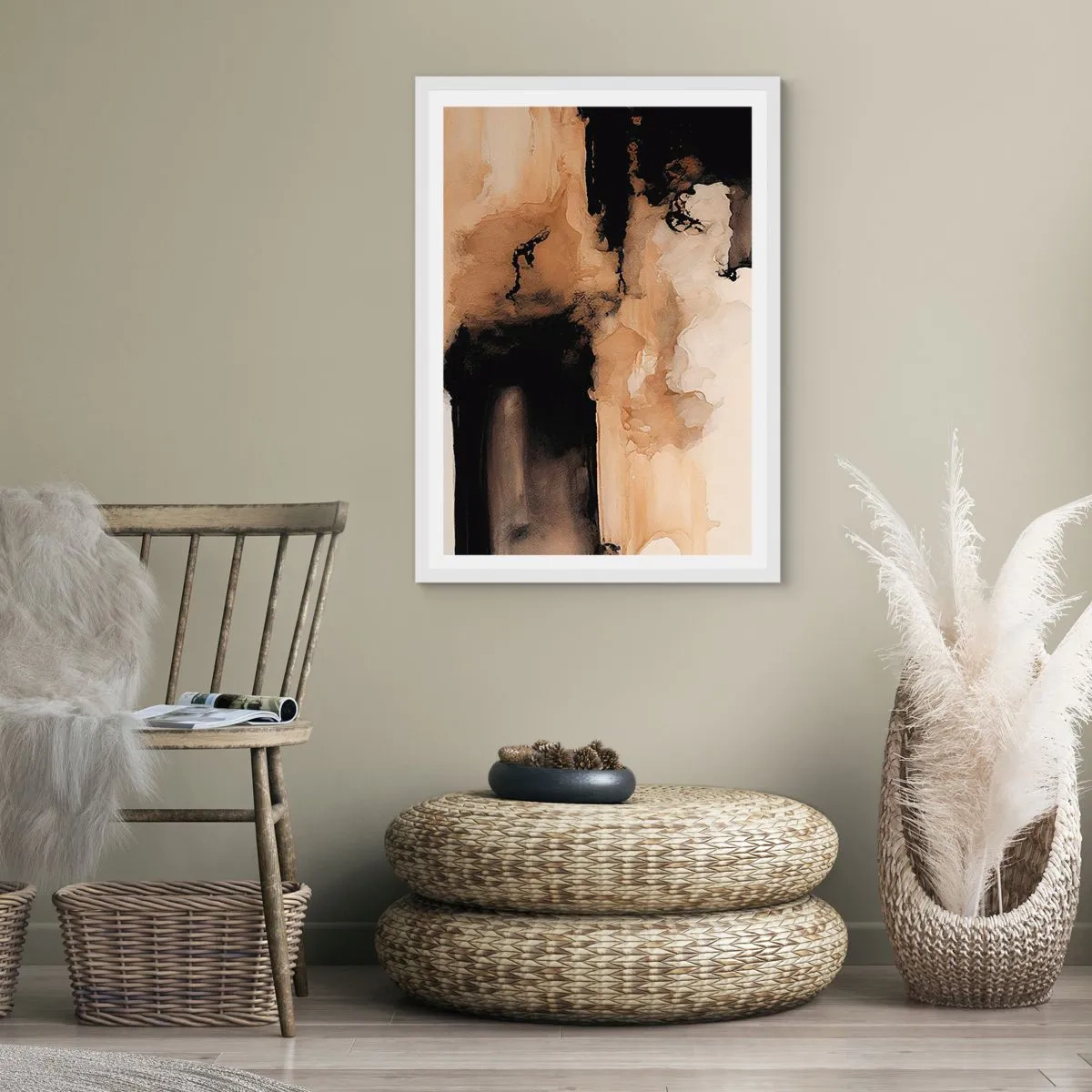 Poster in een witte lijst - Intrigerende abstractie - 61x91 cm