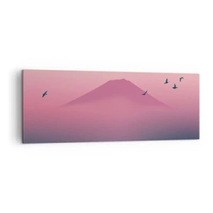 Schilderen op canvas - Wandelaars boven de wolken - 140x50 cm