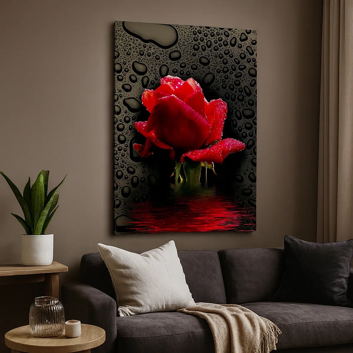 Schilderen op canvas - Rood en zwart - 50x70 cm