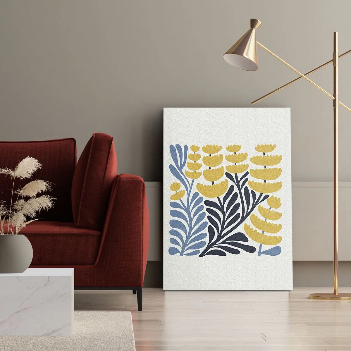 Schilderen op canvas - Zonnig bloembed - 65x120 cm