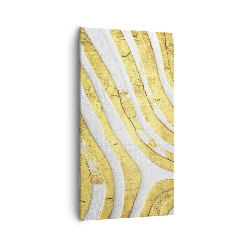 Schilderen op canvas - Compositie in wit en goud - 55x100 cm